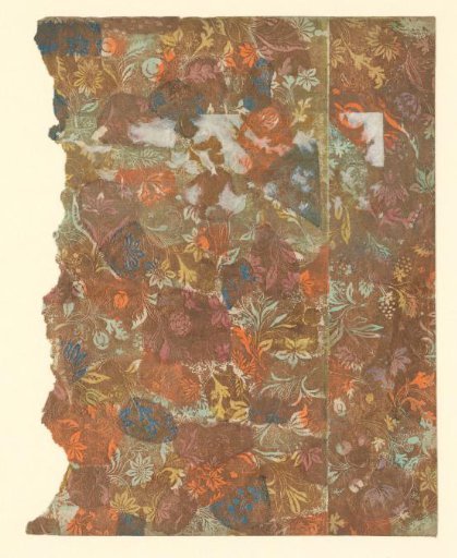 Sheet with scrolls of flowers and fruit