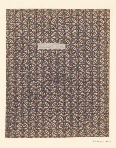 Tile with border pattern of cut-out leaf motif