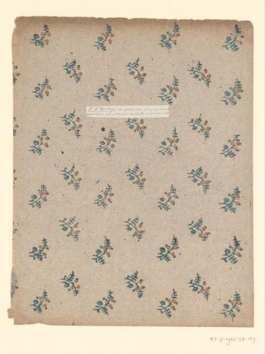 Sheet with a scatter pattern of a twig with three fruits