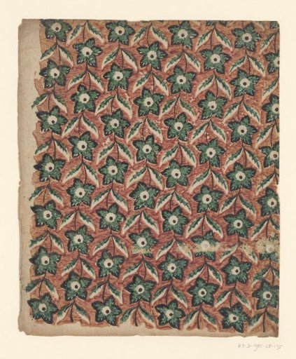 Sheet with a band pattern of interconnected flowers