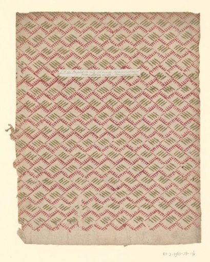 Sheet with a pattern of rectangles placed crosswise with dashes
