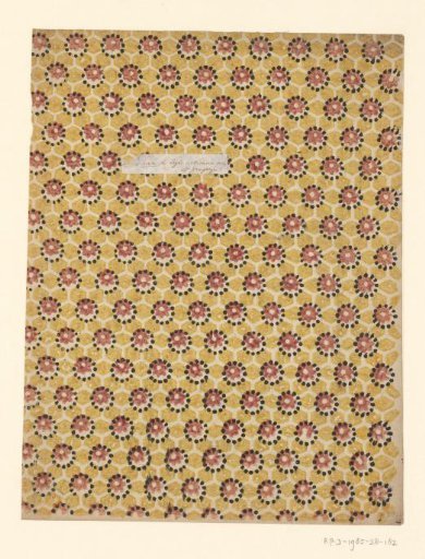Sheet with all-over pattern of floral motif in cut-out line grid