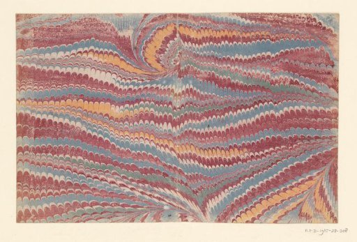 Spiral comb marble in blue, red, yellow and green