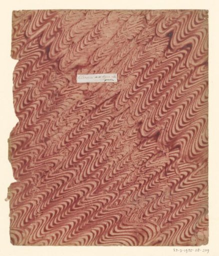 Starch paint paper in reddish-brown with incised wavy lines