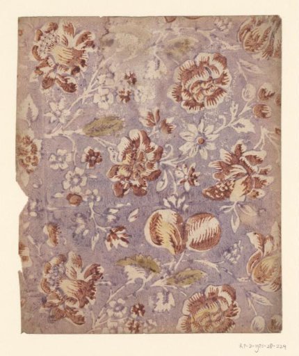 Sheet with scattered pattern of flowers and large fruits