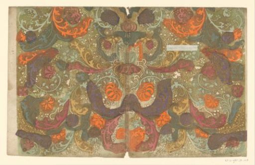 Sheet with vines with flowers and fruits, with address 'DMR' and 'AVG'