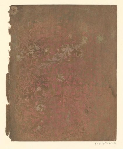 Sheet with flowers and hunting scenes