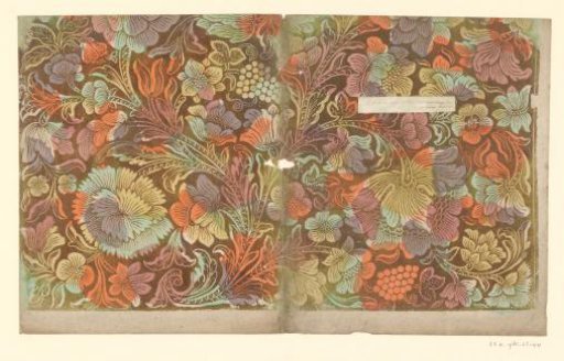Sheet with large flowers and fruit