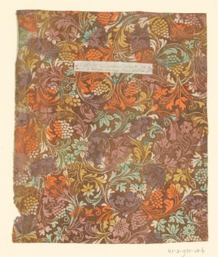 Sheet with scrolls of fruit and flowers