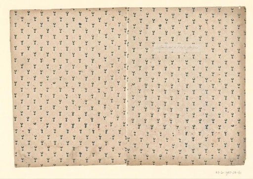 Sheet with a scattered pattern of a stem with a small fruit in a pointed ground