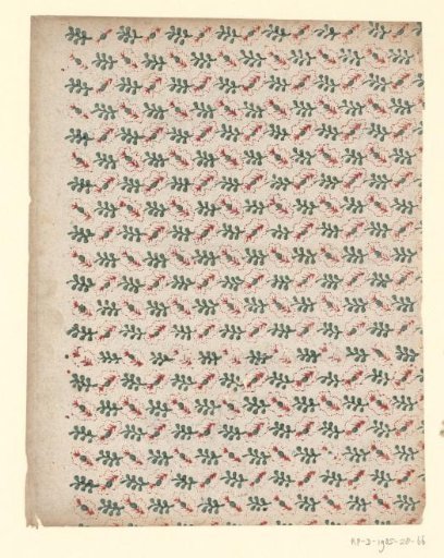 Sheet with alternating scattered pattern of twigs surrounded by dots