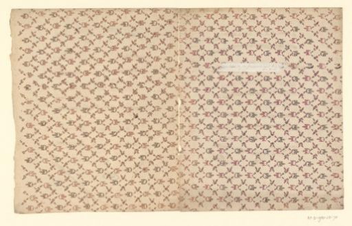 Two sheets with diamond pattern of leaf motif