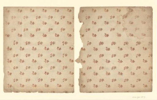 Two sheets with scattered pattern of a flower twig