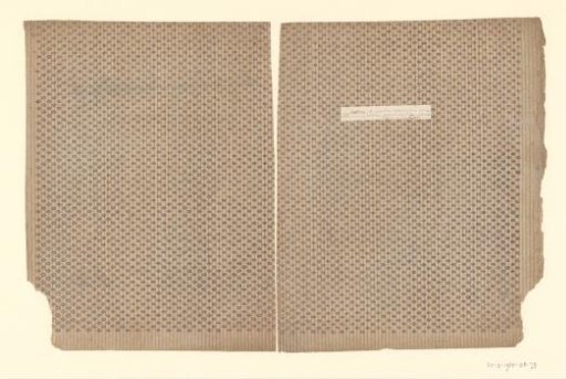 Two sheets with scattered pattern of oval motif on continuous line background