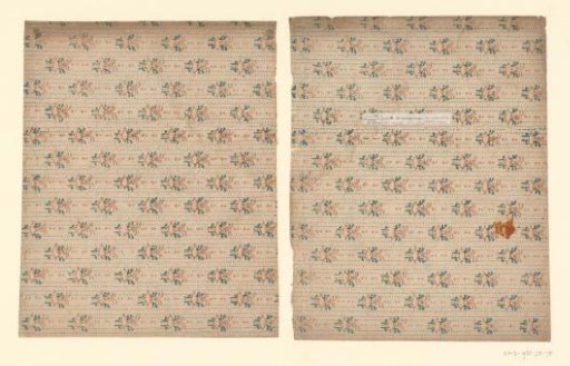 Two sheets with scattered pattern of floral motif on a continuous dot background