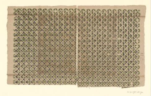 Two sheets with pattern of overlapping circles and dot