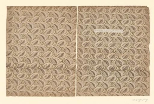 Two sheets with scattered pattern of oval leaf motif