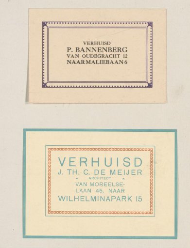 Moving notices from P. Bannenberg and J.Th.C. de Meijer