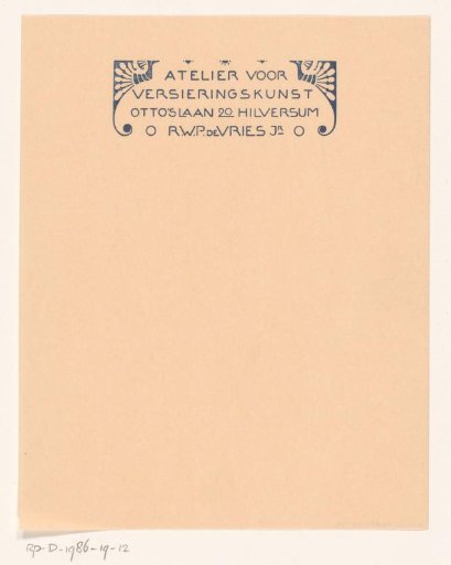 Vignette of the Atelier for Decorative Arts in Hilversum