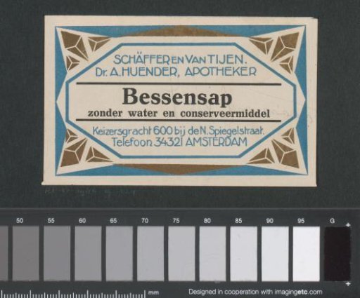 Apothecary label for berry juice