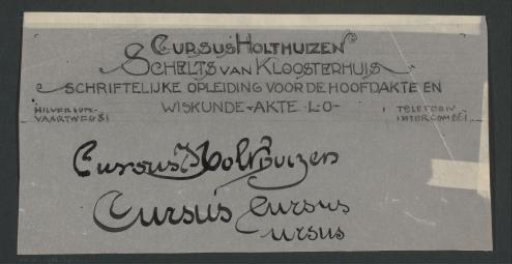 Design for a Letterhead of Cursus Holthuizen
