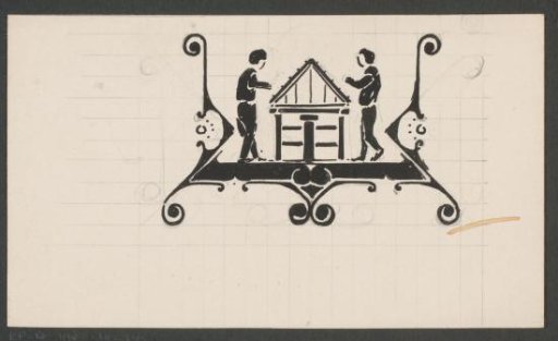 Vignette with two men at a worktable