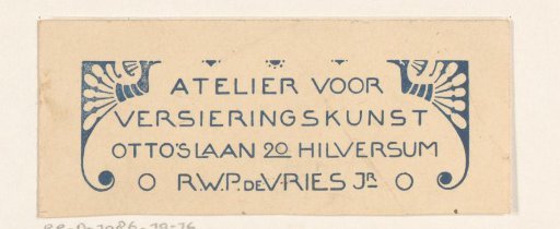Vignette of the Atelier for Decorative Arts in Hilversum