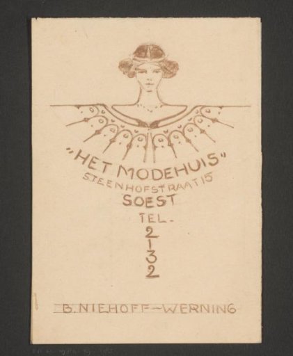 Design for an advertisement of Het Modehuis te Soest