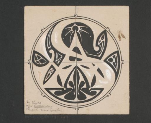 Design for a vignette with the monogram AWS