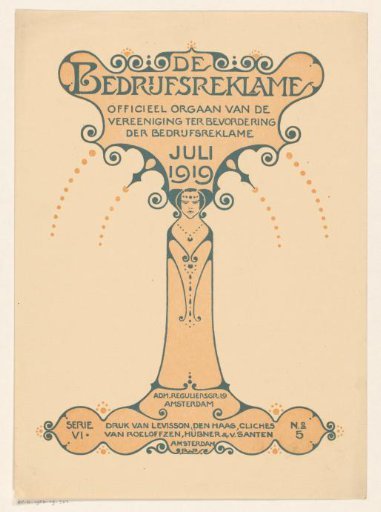 Cover of: De Bedrijfsreklame: Official organ of the Association for the Promotion of Business Advertising, July 1919