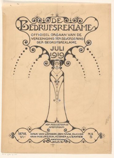 Cover Design for: De Bedrijfsreklame: Official organ of the Association for the Promotion of Business Advertising, July 1919