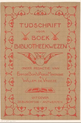 Cover design for: Tijdschrift voor boek- en bibliotheekwezen, 1903