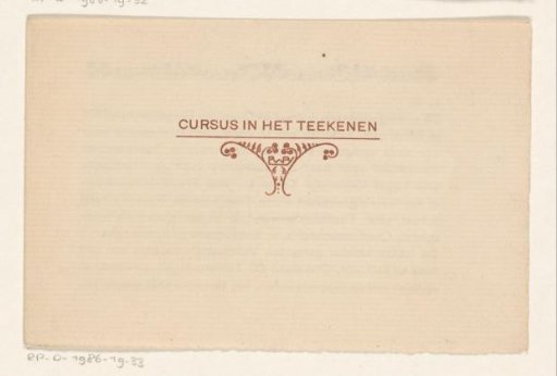 Advertisement Card for Drawing Lessons by R.W.P. de Vries Jr.