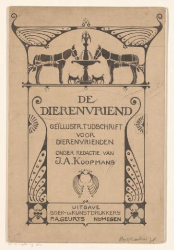 Cover Design for: De dierenvriend. Illustrated Magazine for Animal Friends, 1907