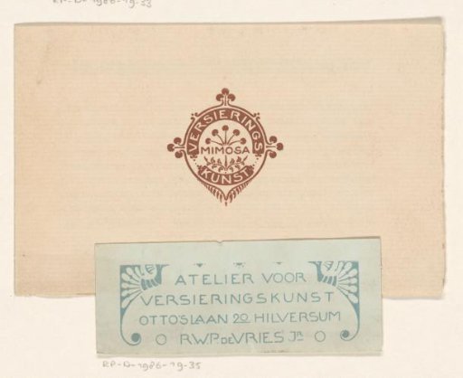 Advertisement Card for the Mimosa Atelier for Ornamental Art