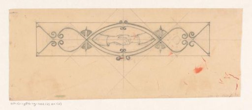 Design for a vignette with two shaking hands
