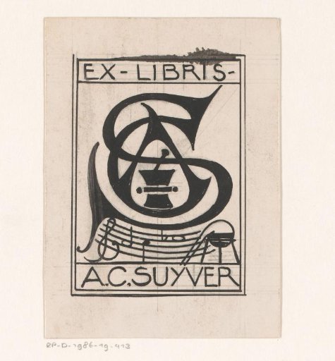 Design for an ex libris of A.C. Suyver