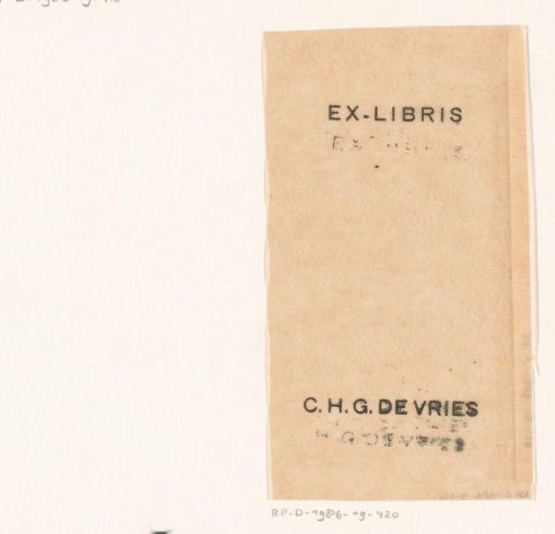 Ex Libris of Christiaan Hendrik Gijsbert de Vries