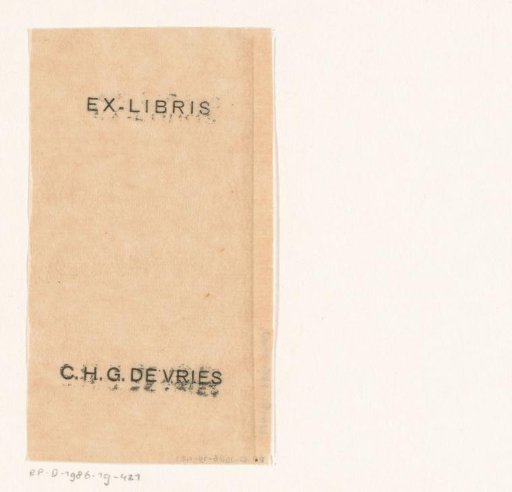 Ex Libris of Christiaan Hendrik Gijsbert de Vries