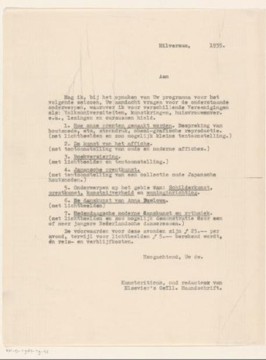 Letter to an anonymous recipient