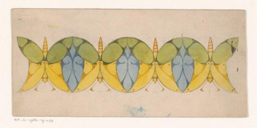 Ornamental pattern with circles and butterfly motifs