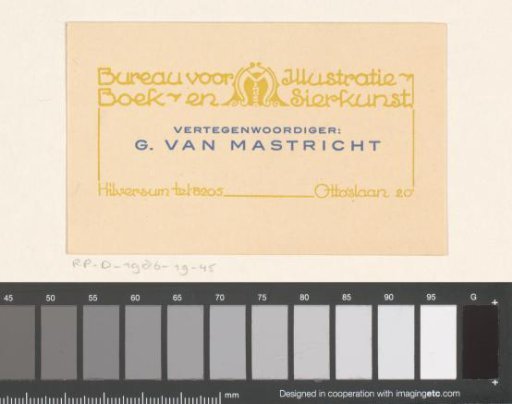 Business Card of the Bureau for Illustration, Book and Ornamental Art Mimosa