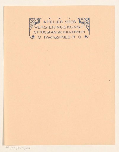 Vignette of the Atelier for Ornamental Art in Hilversum