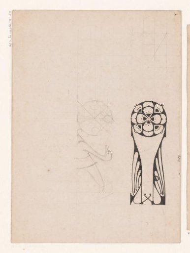 Designs for a Title Head with a Swan and Flower