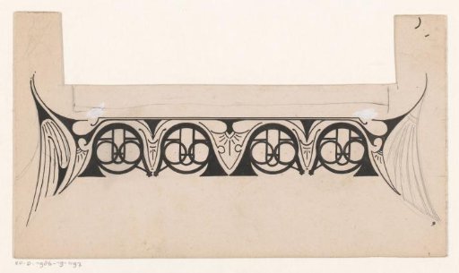 Design for a Title Head with a Pattern of Wind Instruments