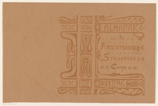 Book design for: Almanac of the Amsterdam Student Corps, 1896