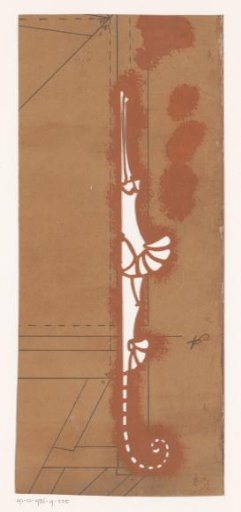 Template with ornament, possibly a recumbent animal
