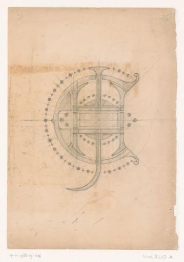 Design for a Stencil with Monogram CHJ