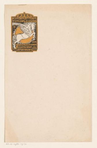 Letterhead of the Rijksinstituut for the Training of Drawing Teachers at Amsterdam