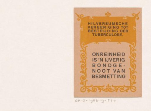Advertisement of the Hilversum Association for the Combating of Tuberculosis
